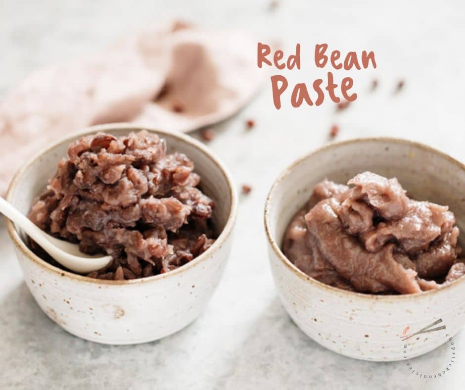 two types of red bean paste in two bowls