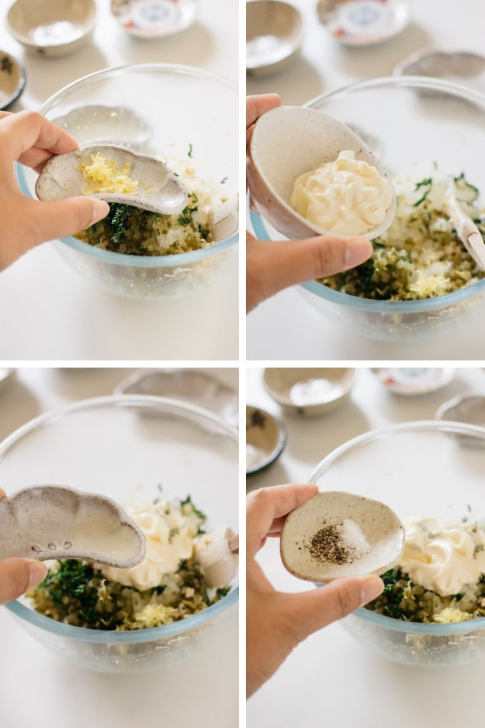 The last 4 steps of making tartar sauce in 4 photos