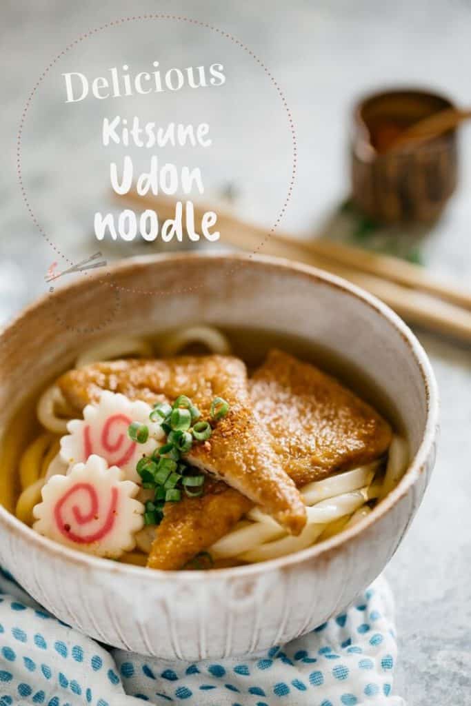 Kitsune Udon served in a large noodle bowl