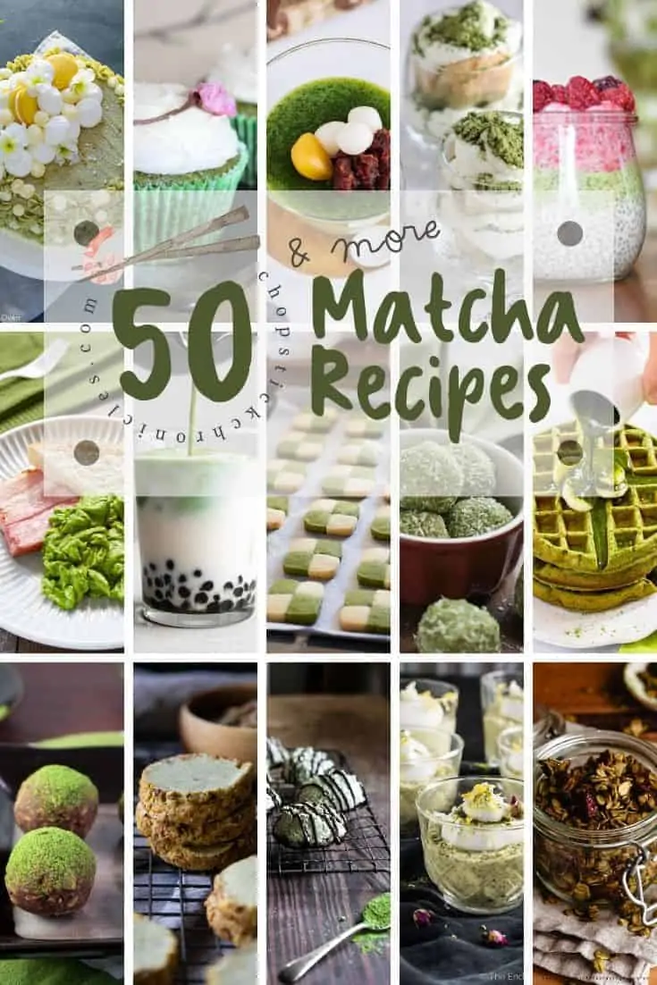 15 photo collage of matcha benefits recipes