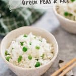 two bowls of green peas and rice